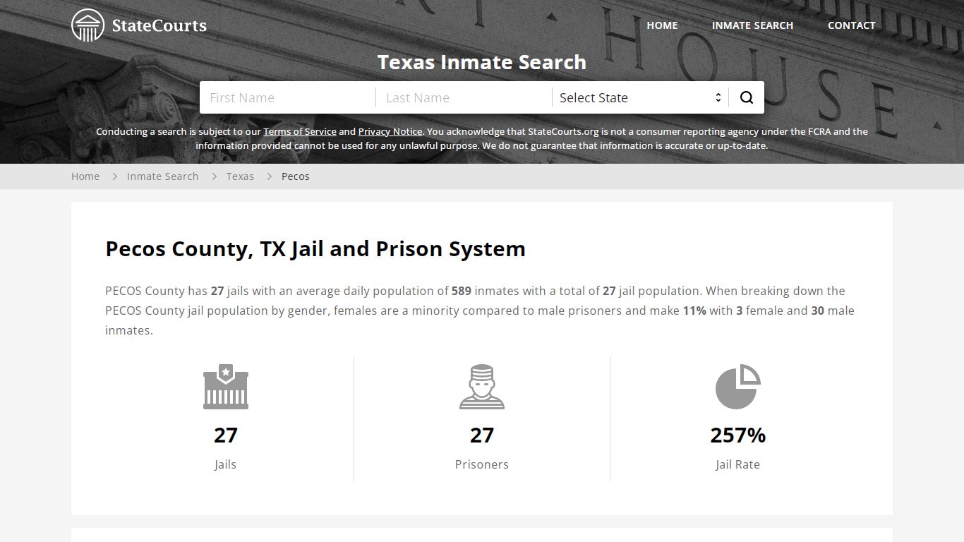 Pecos County, TX Inmate Search - StateCourts